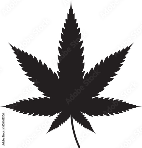 Cannabis (marijuana) hemp leaf flat icon for apps and websites