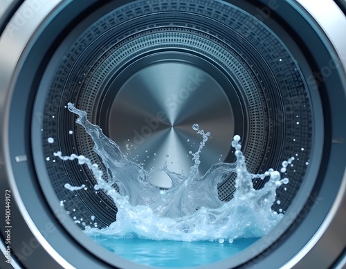 Obraz na płótnie Dynamic Water Splash Inside Spinning Washing Machine Drum
w salonie