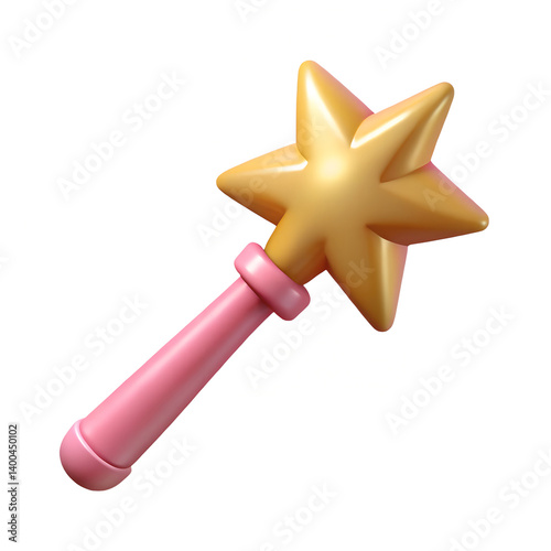 3d render of a golden star icon on a white background
