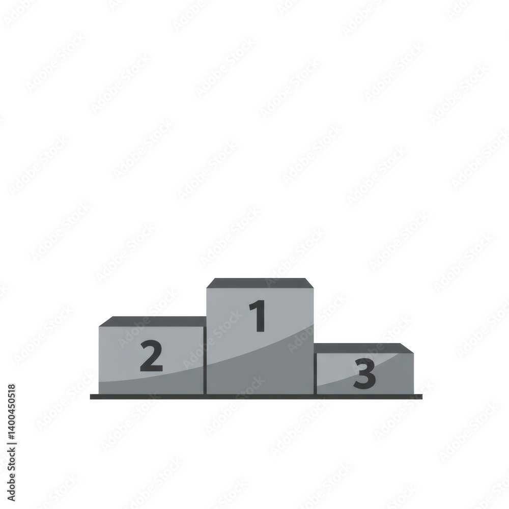 Grey Podium with Numbered Positions Grey Podium with Numbered Positions