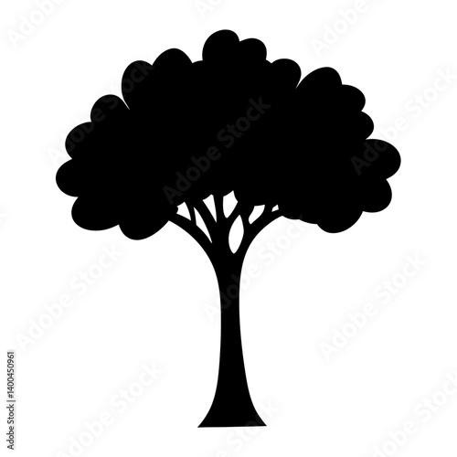 cherry tree silhouettes - black cherry tree, isolated transparent background