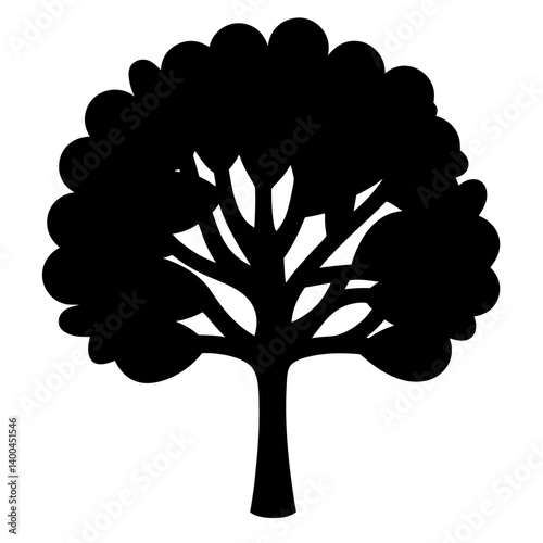 dogwood tree silhouettes - black dogwood tree, isolated transparent background
