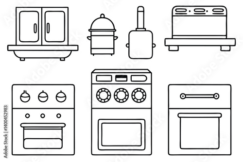 oven line art simple and elegant cooking tool