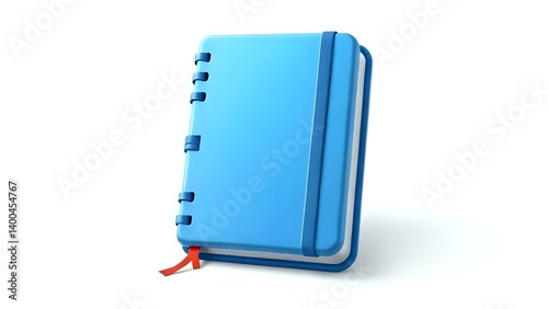 A charming 3D cartoon book with vibrant covers and crisp pages, set against a clean white background, adding a playful and educational vibe to any animated scene or storytelling design