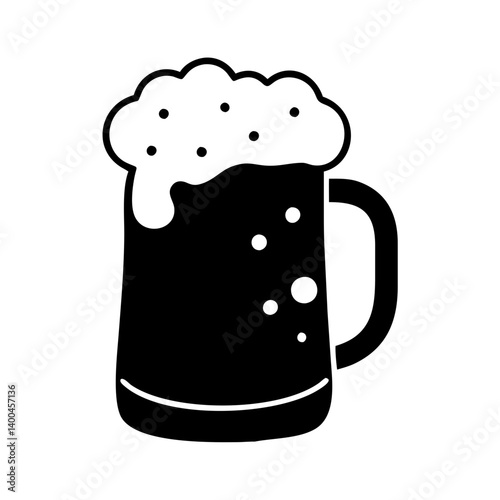 beer mug icon, beer mug silhouette vector illustration-simple silhouette illustration of beer mug, perfect for beer mug logos and icons