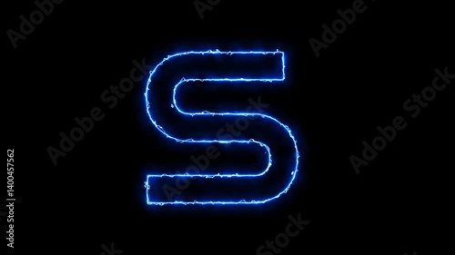 Wallpaper Mural A glowing animated letter S with blue spark outline, featuring a smooth looping effect. Ideal for high-tech branding, creative video intros, and modern typography sequences. Torontodigital.ca