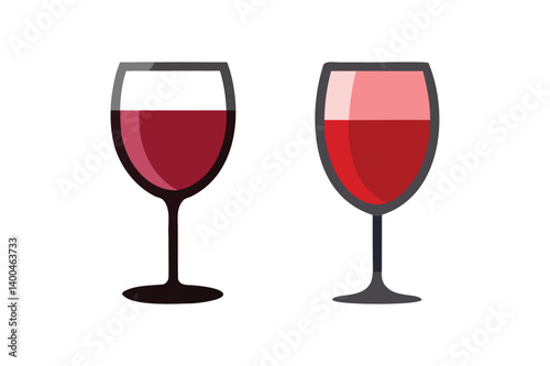Glass of wine vector on white background