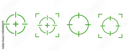 Vector set of sniper scope icons, crosshair symbol collection. Crosshair, gun aim, sniper target, bullseye, hunting, target audience.