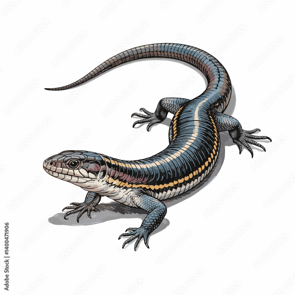 Naklejka premium Juvenile Blue-Tailed Skink in Natural Pose