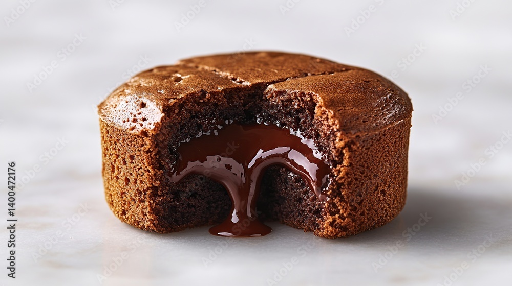 Chocolate lava cake with molten chocolate center, gooey chocolate center surrounded by soft outer cake