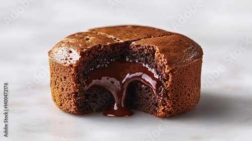 Obraz na płótnie Chocolate lava cake with molten chocolate center, gooey chocolate center surrounded by soft outer cake w salonie