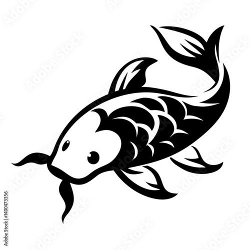 Silhouettes of koi fish