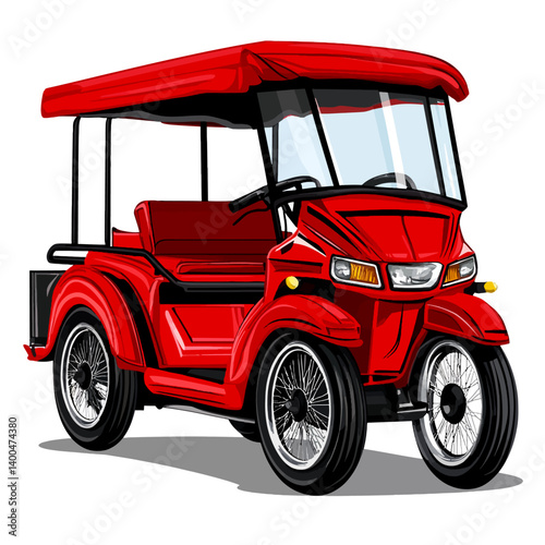 Tuk tuk cartoon isolated white background 