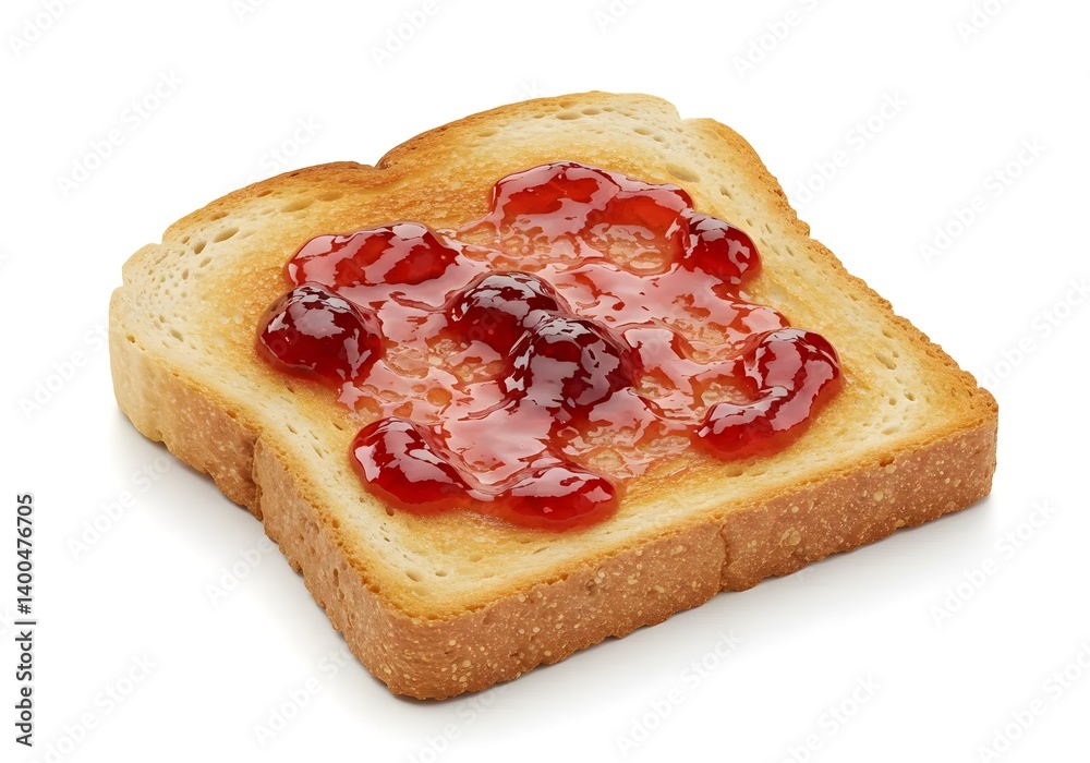 Toasted Bread with Jam Isolated on White Background Ideal for Food Photography, Breakfast Ads, or Culinary Branding Toasted Bread with Jam Isolated on White Background Ideal for Food Photography, Breakfast Ads, or Culinary Branding