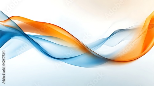 Abstract background with a fluid dance of blue and orange tones in a contemporary vector design