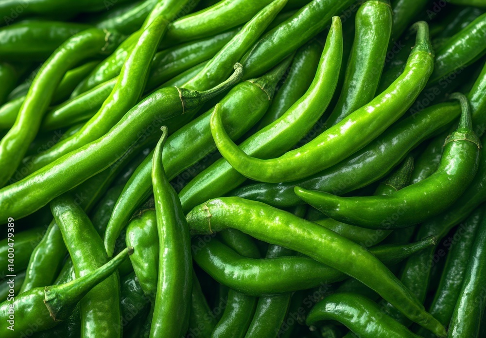 Fresh Green Chilies Loaded in a Vibrant Presentation for Cooking Fresh Green Chilies Loaded in a Vibrant Presentation for Cooking