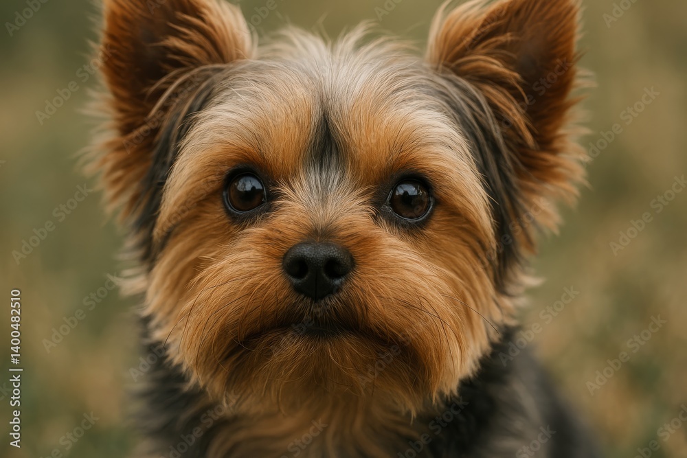 Yorkshire Terrier With Expressive Eyes in a Natural Setting During the Golden Hour Yorkshire Terrier With Expressive Eyes in a Natural Setting During the Golden Hour