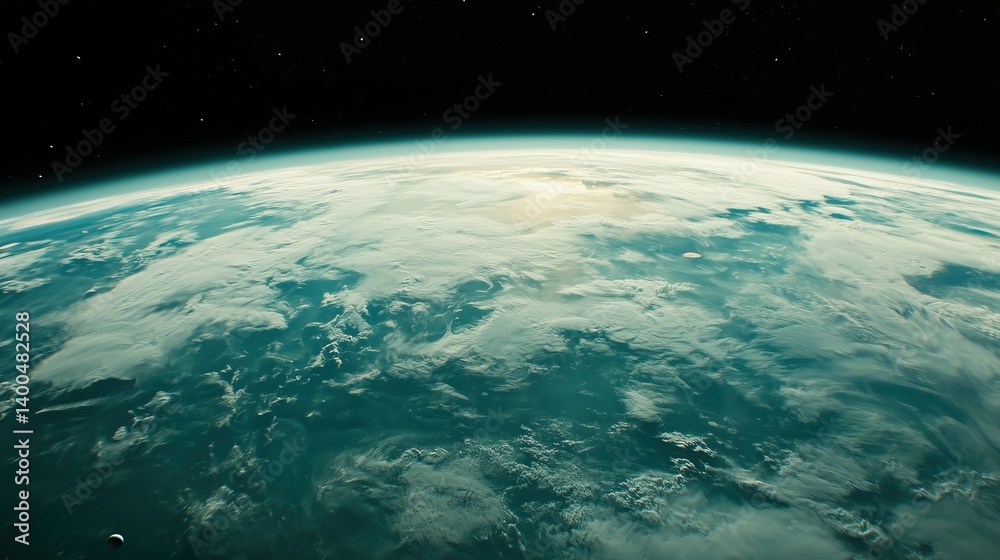 Obraz premium captivating view of Earth from space swirling cloud formations and planet curvature