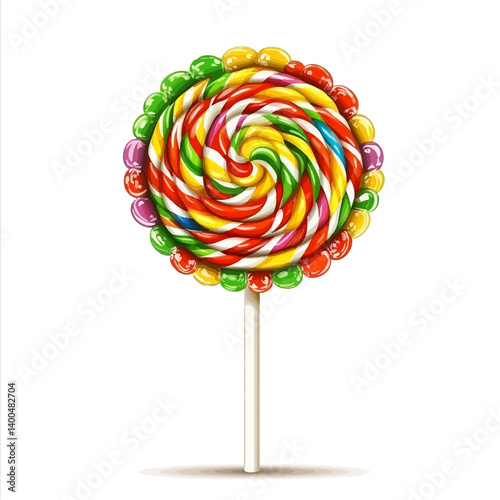 colorful lollipop isolated on white