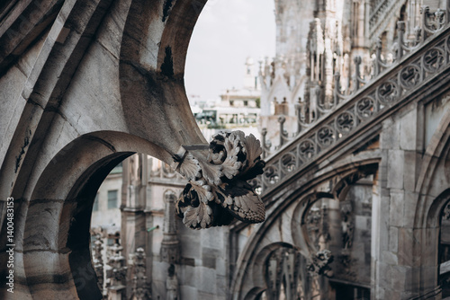 Obraz na płótnie Magic architecture of Duomo cathedral in Milan, Italy. Great vacations in Milan w salonie