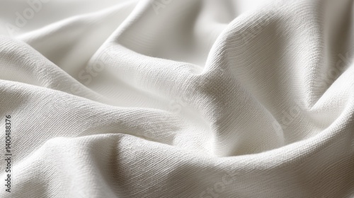 Crisp woven linen in soft ivory captures gentle shadows, offering a tactile surface for design projects with a clean and elegant aesthetic