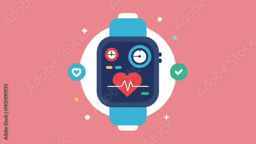 Smarch Display A smarch face displaying various health metrics such as heart rate sleep quality and step count with a stylish modern design.
