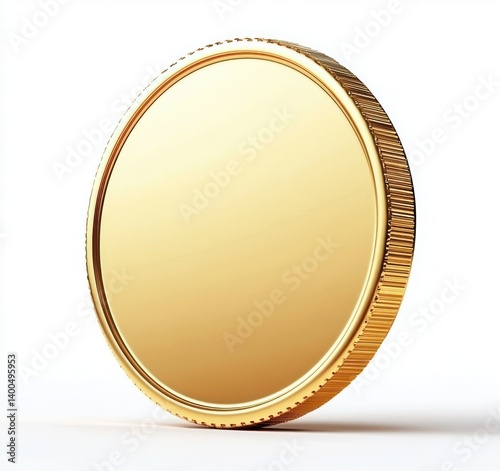 gold coin isolated on white background illustration macro shiny currency wealth finance success business treasure