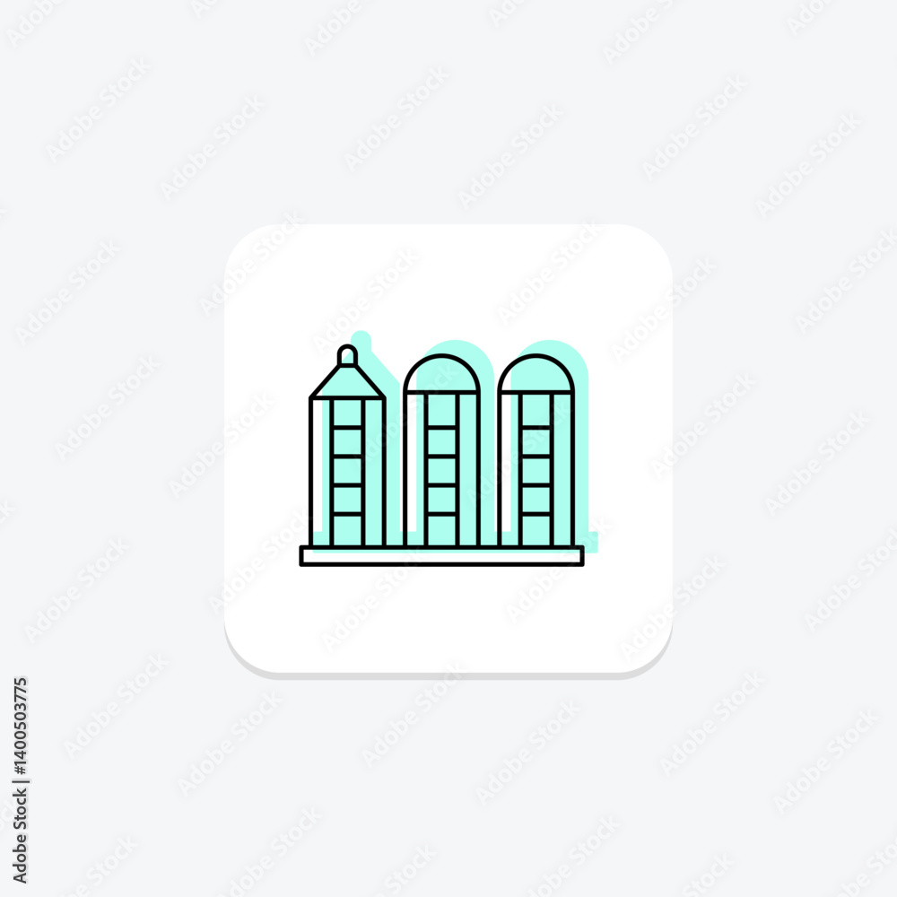 Grain Storage Facility, vector, pixel perfect, illustrator file Grain Storage Facility, vector, pixel perfect, illustrator file