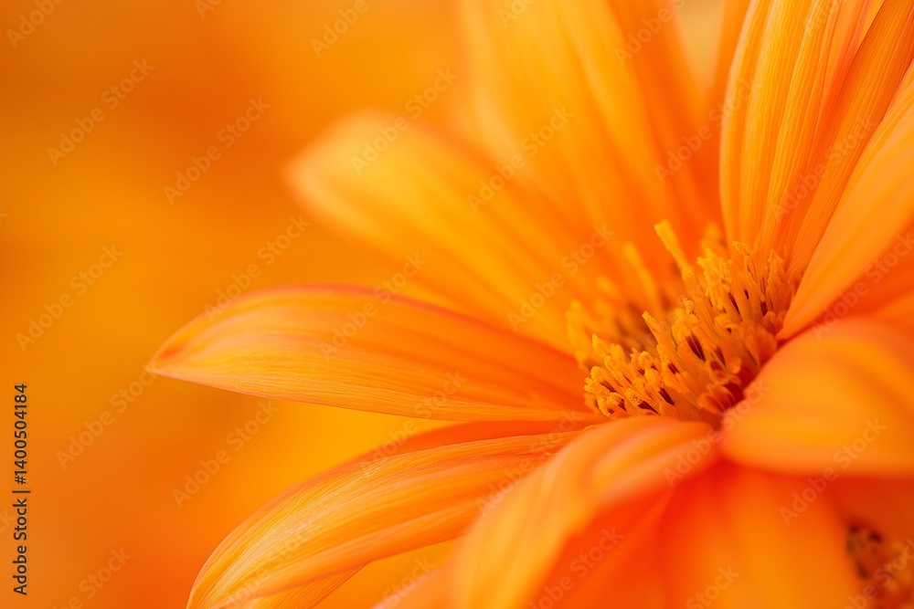 A close-up of a vivid orange flower with delicate petals, showcasing its beauty and intricate details.