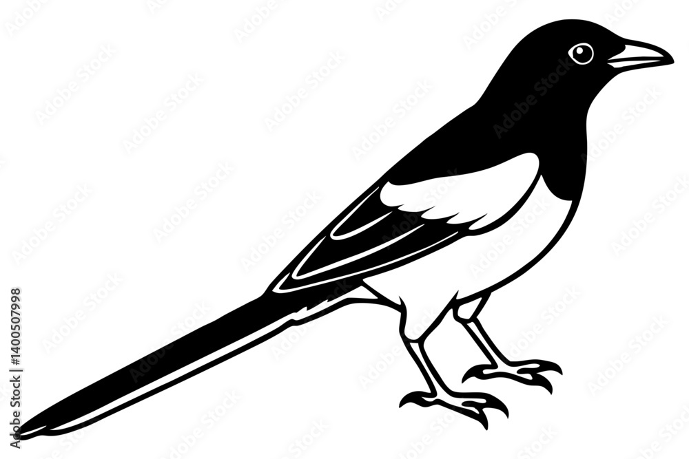 Fototapeta premium Magpie Silhouette Design