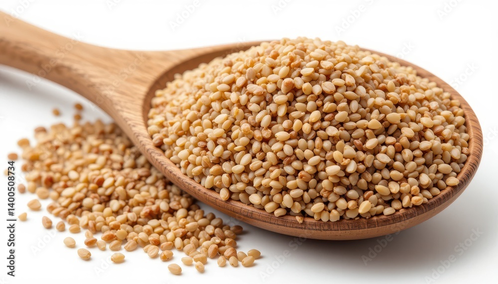 A wooden spoon overflowing with nutritious hemp seeds ideal for health-conscious cooking and baking A wooden spoon overflowing with nutritious hemp seeds ideal for health-conscious cooking and baking