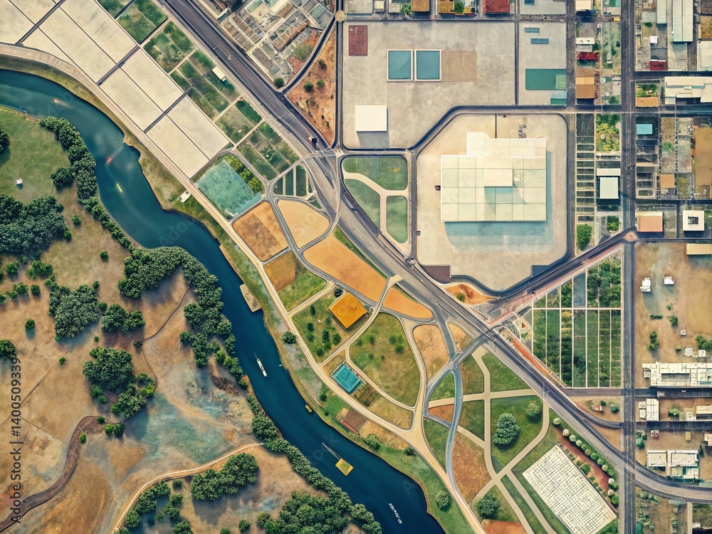 Obraz premium Fremont California Simple Map Aerial View - Conceptual Photography