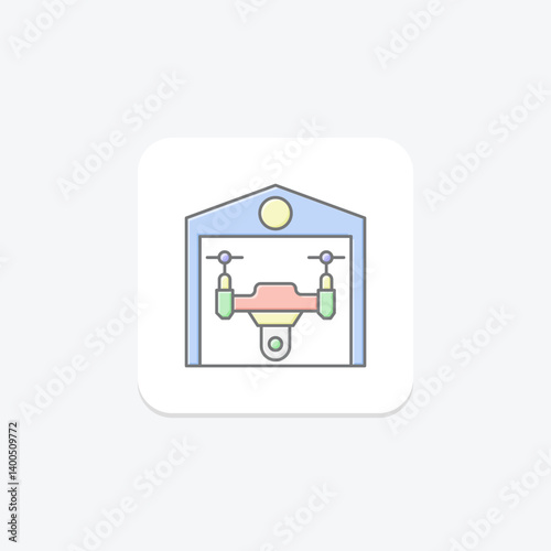 Agricultural Drone Hangar, vector, pixel perfect, illustrator file