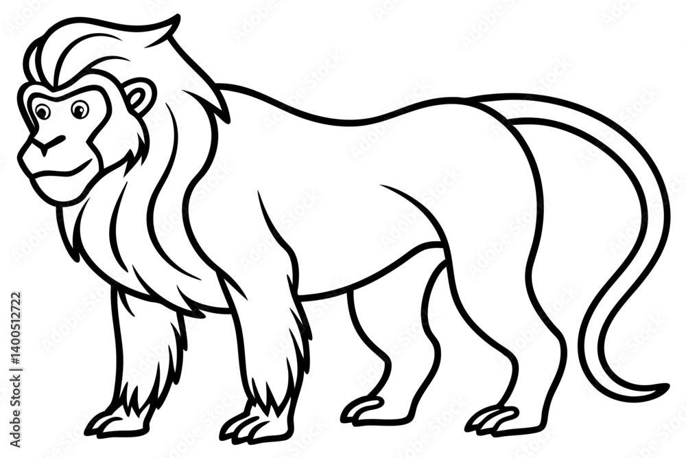 Fototapeta premium Mandrill Minimalist Art