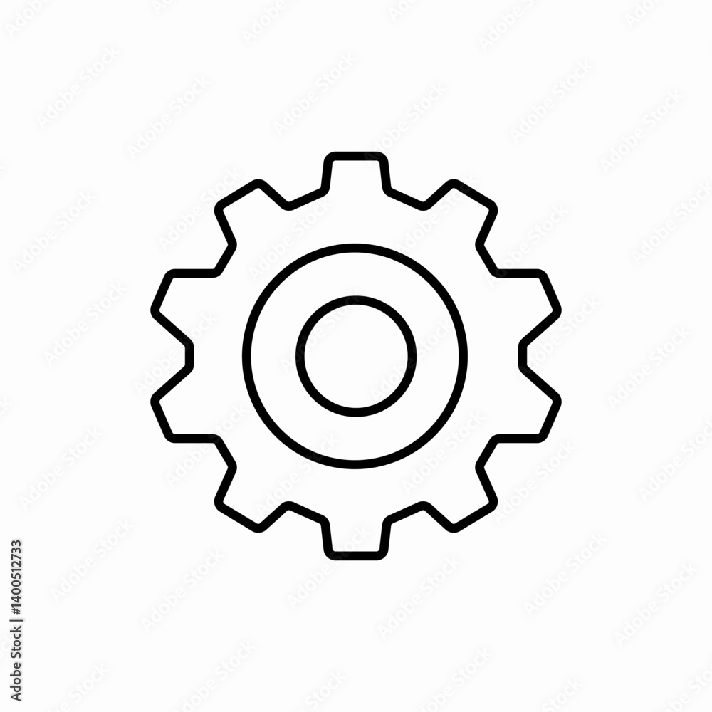 gear wheel configuration settings icon vector sign