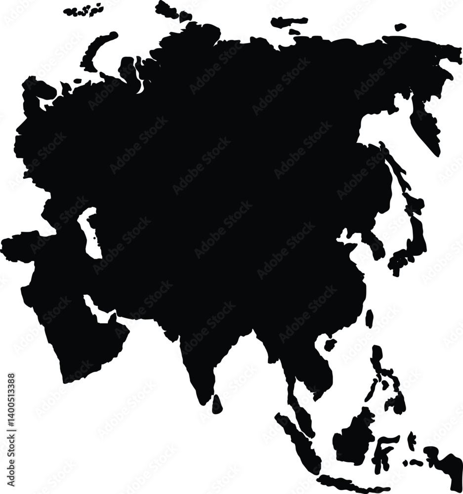 Map of asia in Black flat style Map of asia in Black flat style