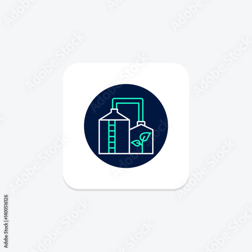 Biogas Production Plant, vector, pixel perfect, illustrator file