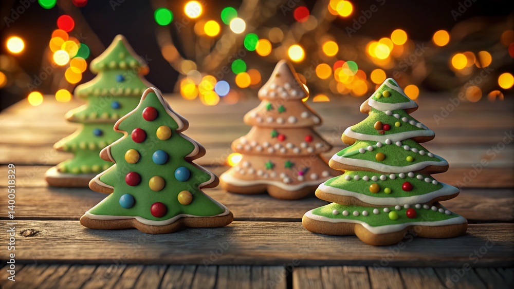 Festive Christmas Tree Shaped Cookie Set, Delicious Holiday Treats Festive Christmas Tree Shaped Cookie Set, Delicious Holiday Treats