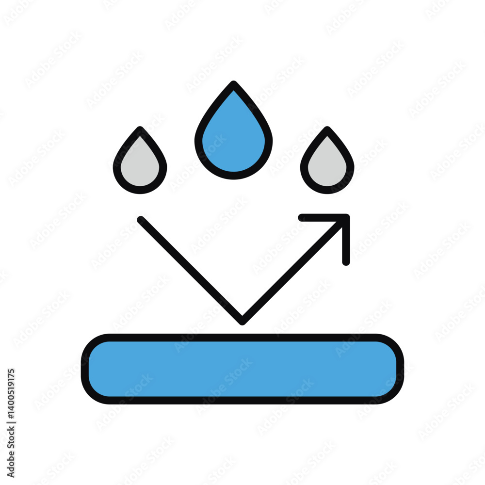 Water Resistant vector icon stock illustration Water Resistant vector icon stock illustration