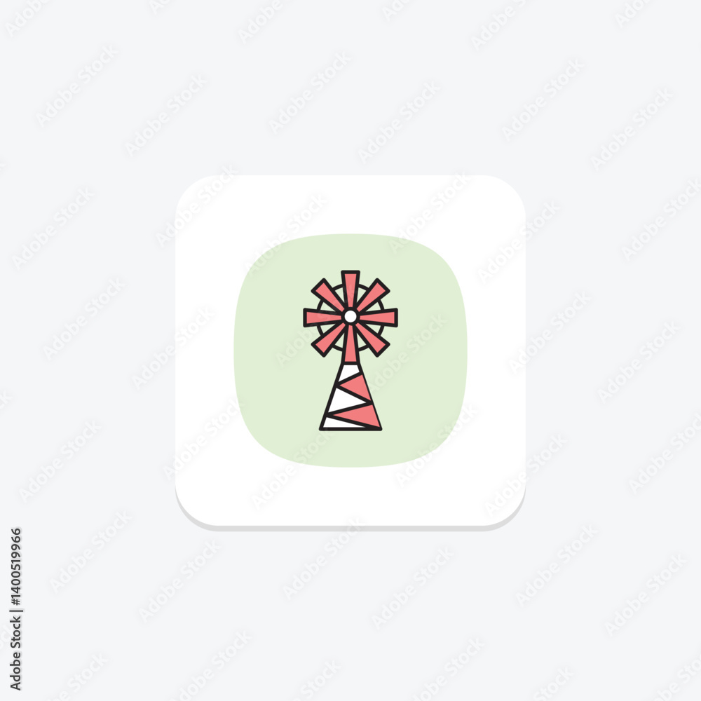 Windmill Pump House, vector, pixel perfect, illustrator file Windmill Pump House, vector, pixel perfect, illustrator file