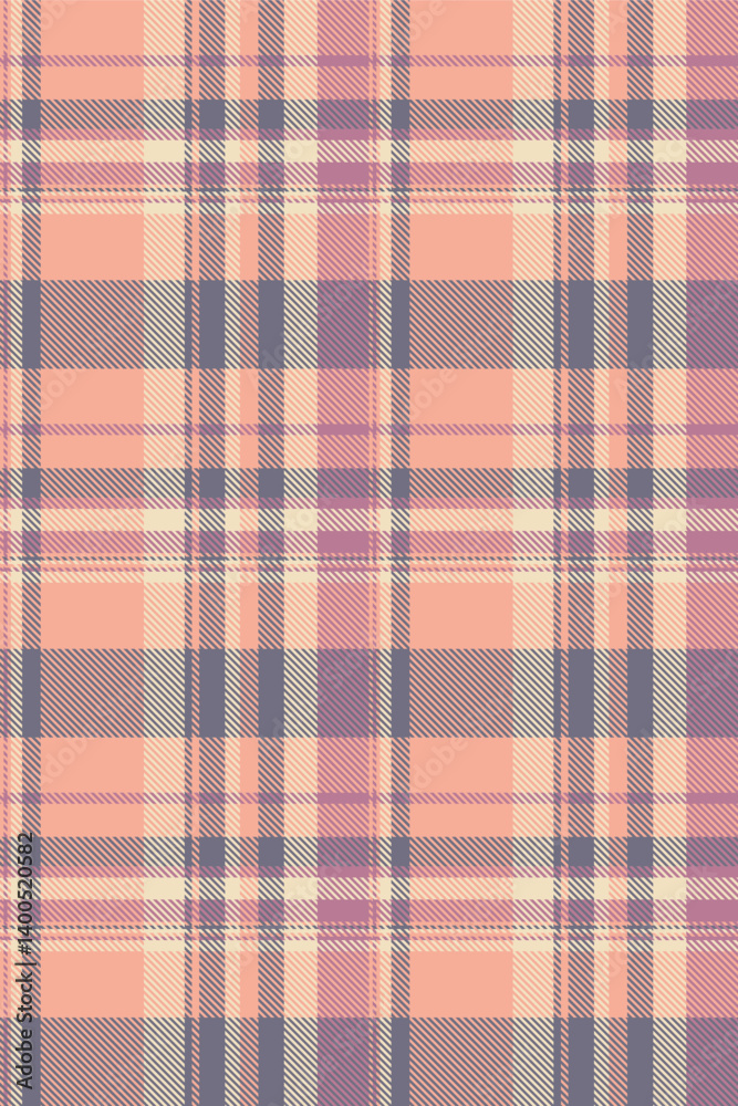 Elegant pastel plaid pattern in peach, mauve, and gray. Perfect for fashion, textile, and design projects. Subtle texture and soft color palette evoke feelings of warmth and comfort. Elegant pastel plaid pattern in peach, mauve, and gray. Perfect for fashion, textile, and design projects. Subtle texture and soft color palette evoke feelings of warmth and comfort.