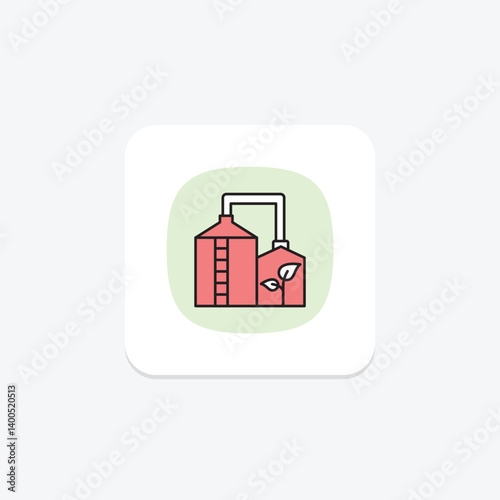 Biogas Production Plant, vector, pixel perfect, illustrator file