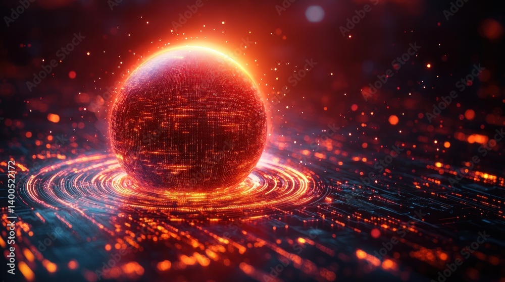 Obraz premium Futuristic Digital Globe Abstract Technology Background