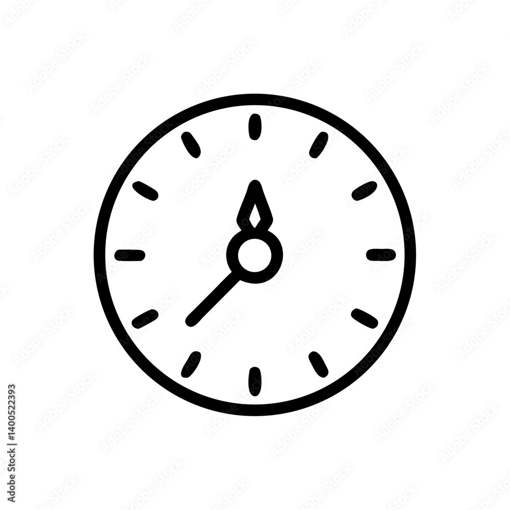 Simple Black Clock Illustrating Time Simple Black Clock Illustrating Time