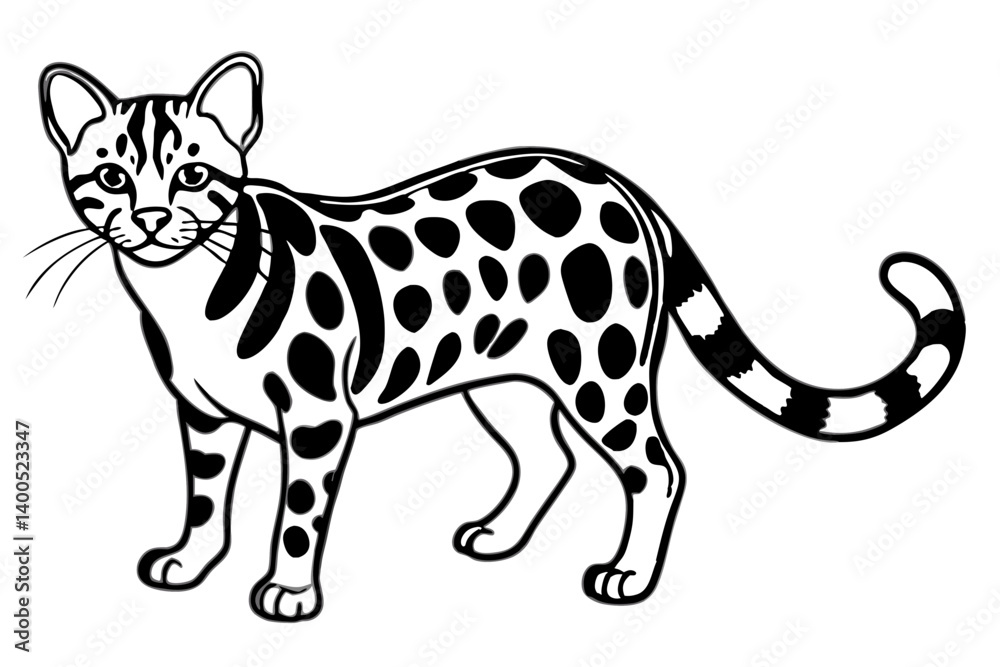 Fototapeta premium Margay Silhouette Design