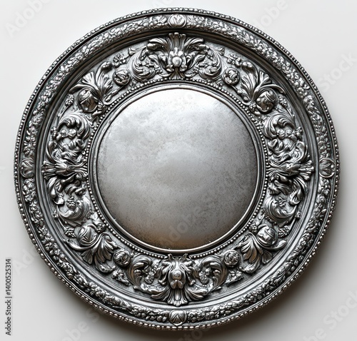 Silver Coin Isolated on White Background Hyper-Realistic Illustration