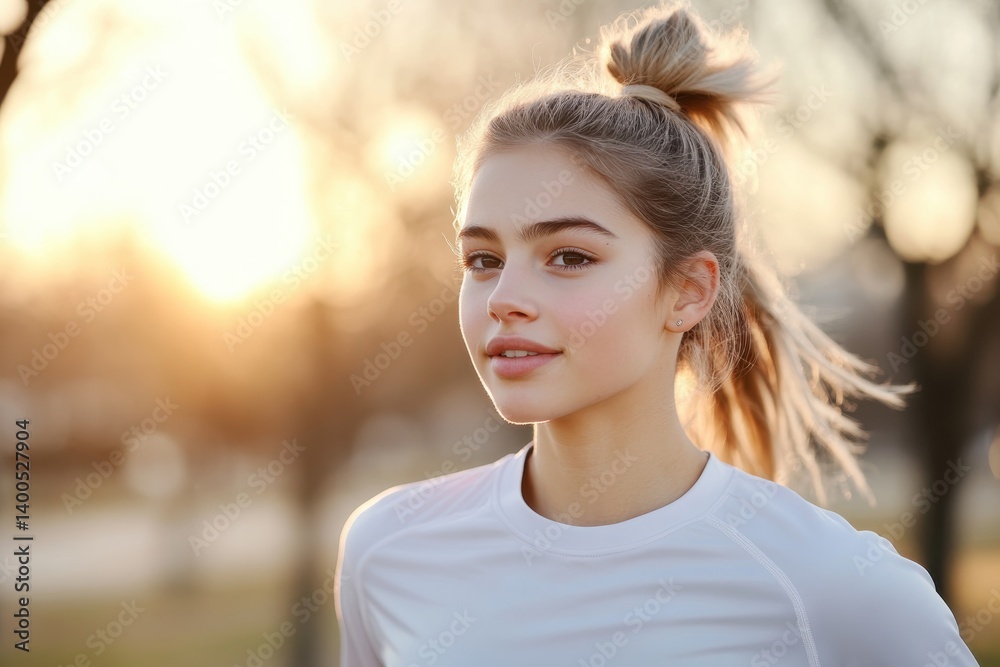 A radiant young girl stands with a serene look, her hair flowing in the gentle evening breeze, exuding calmness and confidence as she enjoys the sunset. A radiant young girl stands with a serene look, her hair flowing in the gentle evening breeze, exuding calmness and confidence as she enjoys the sunset.