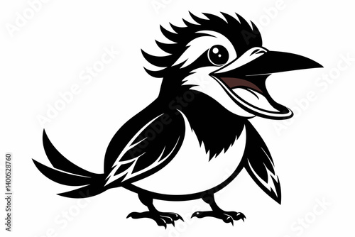 kookaburra laugh silhouette black vector