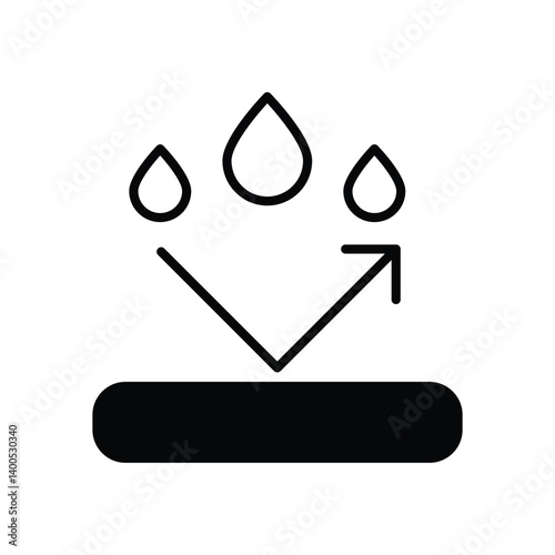 Water Resistant vector icon stock illustration