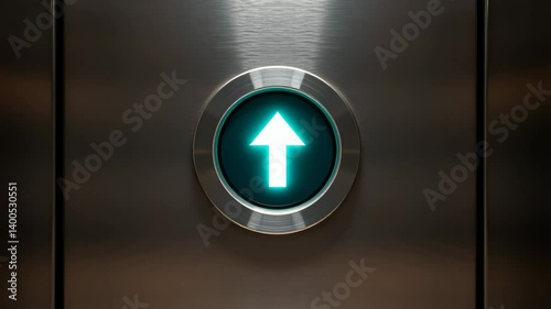 Elevator Indicator Arrow Sign in Modern Metal Elevator Interior